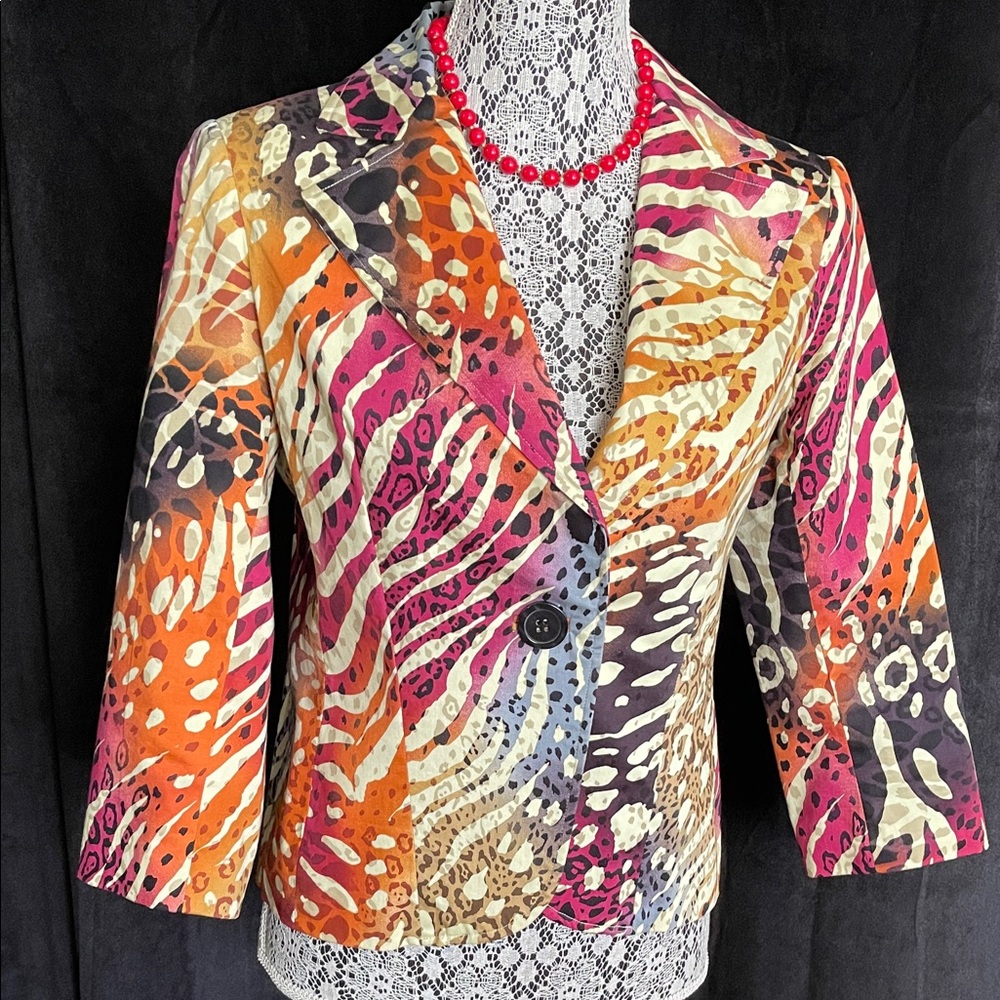 Multicolor Animal Print Women's Blazer